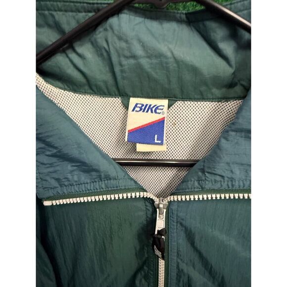 Vintage 90s BIKE Brand Green Toggle Full Zip Windbreaker Large - Picture 4 of 4